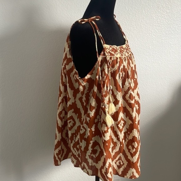 NWT Haute Hippie Seashell Tribal Beaded Flowy Strap Top 0016 - Picture 4 of 10